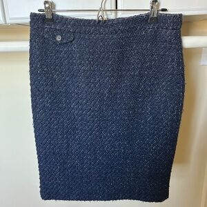 Elegant Navy Tweed Skirt